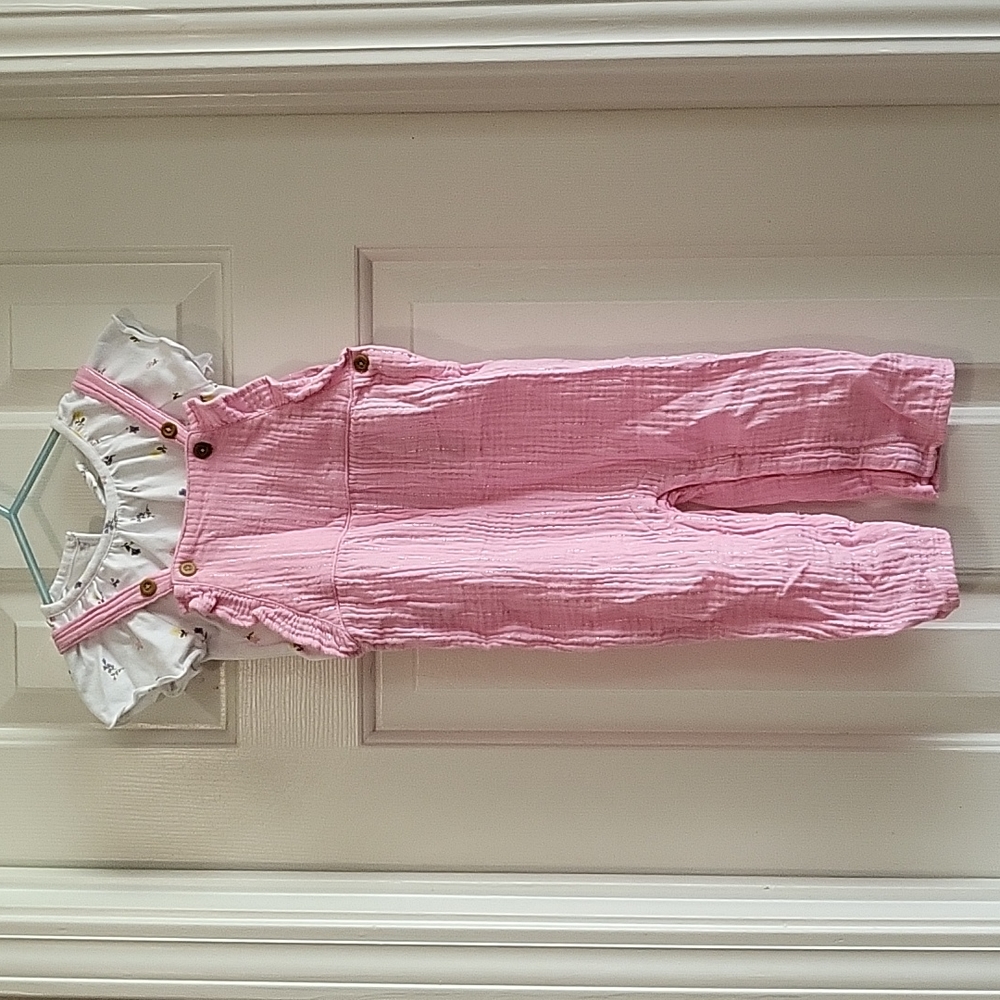 Toddler overalls. Pink. Size 24m